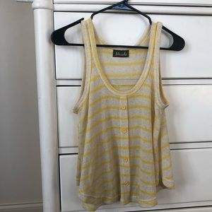 Yellow and white knit tank